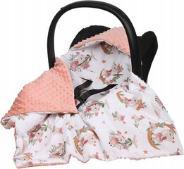 Одеяло с капюшоном на автокресло Babymam, 80x80 cm, peach цена и информация | Аксессуары для автокресел | 220.lv