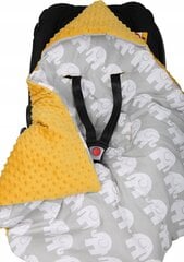 Одеяло с капюшоном на автокресло Babymam, 80x80 cm, yellow цена и информация | Аксессуары для автокресел | 220.lv