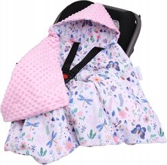 Одеяло с капюшоном на автокресло Babymam, 80x80 cm, pink цена и информация | Аксессуары для автокресел | 220.lv