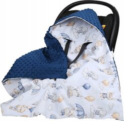 Одеяло с капюшоном на автокресло Babymam, 80x80 cm, blue цена и информация | Аксессуары для автокресел | 220.lv