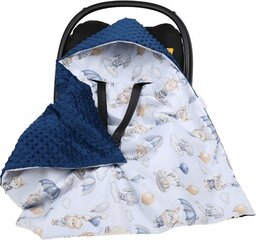 Одеяло с капюшоном на автокресло Babymam, 80x80 cm, blue цена и информация | Аксессуары для автокресел | 220.lv