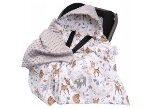 Одеяло с капюшоном на автокресло Babymam, 80x80 cm, gray цена и информация | Аксессуары для автокресел | 220.lv