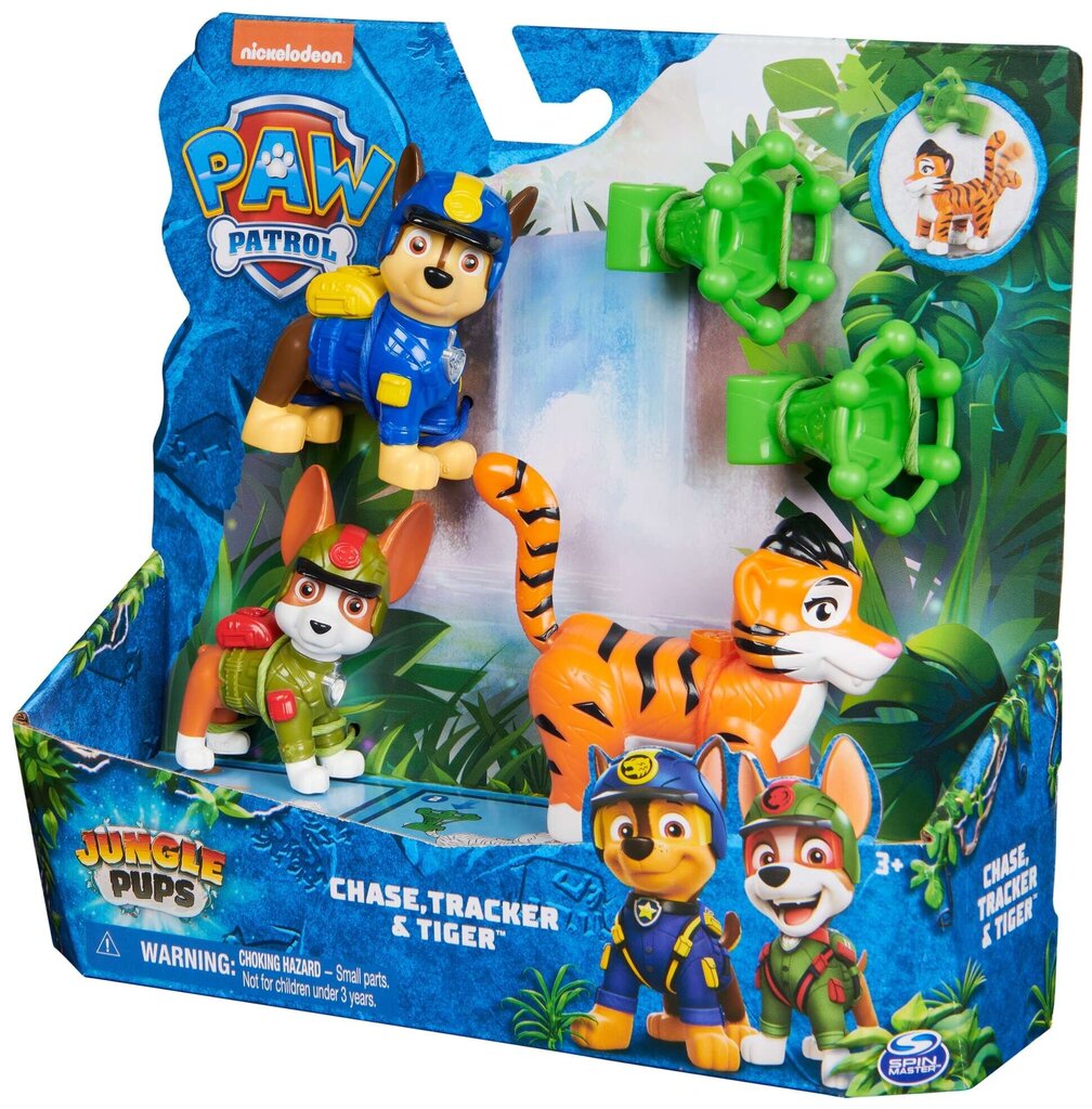 Komplekts Paw Patrol Jungle Pups Chase Tracker figūriņas + aksesuāri cena un informācija | Rotaļlietas zēniem | 220.lv