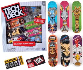 Komplekts Tech Deck Sk8Shop 6 skrituļdēļi Bonus Pack Finesse + piederumi cena un informācija | Rotaļlietas zēniem | 220.lv