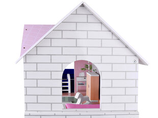 Деревянный кукольный домик с бассейном, лифтом, мебелью и светодиодной подсветкой цена и информация | Игрушки для девочек | 220.lv