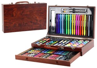 Набор для художественного рисования в деревянном чемоданчике, 123 эл. цена и информация | Принадлежности для рисования, лепки | 220.lv