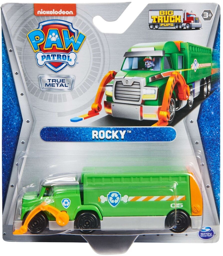 Rotaļu metāla kravas automašīna Paw Patrol Rocky Big Truck Pups, zaļa cena un informācija | Rotaļlietas zēniem | 220.lv