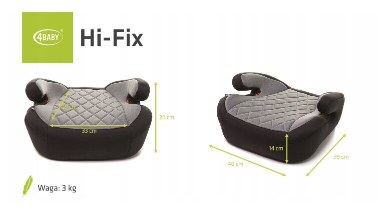 Hi-Fix bērnu autokrēsliņš, melns ar pelēku cena un informācija | Autokrēsliņi | 220.lv