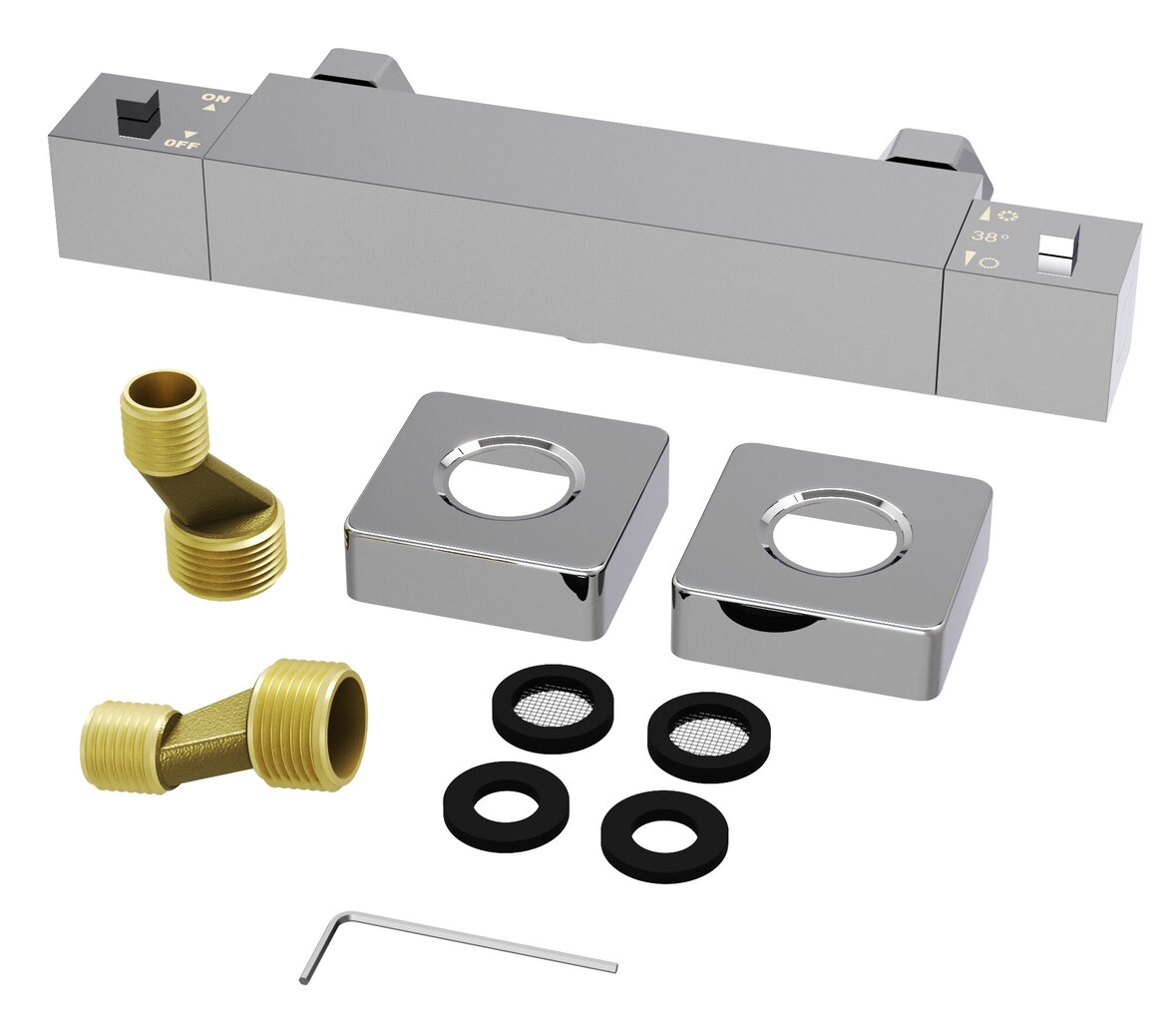 Dušas komplekts termostatiskais maisītājs Tugela, hroms cena un informācija | Jaucējkrāni | 220.lv