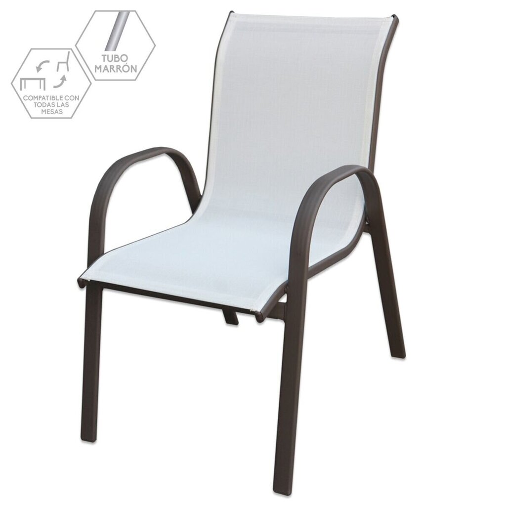 Dārza krēsls BigBuy Classic, balts/pelēks cena un informācija | Dārza krēsli | 220.lv