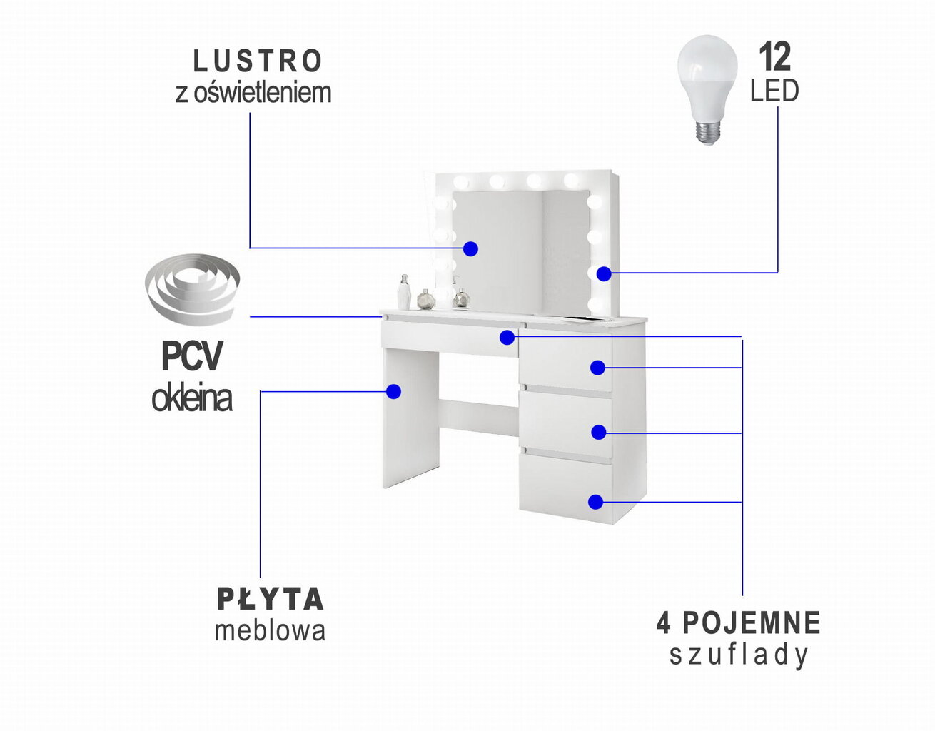 Kosmētikas galdiņš Beti, brūns cena un informācija | Kosmētikas galdiņi | 220.lv