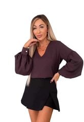 Женская коричневая блузка больших размеров цена и информация | Женские блузки, рубашки | 220.lv