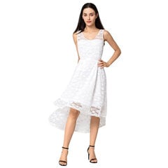 Женское кружевное платье с высоким-низким вырезом Yvette, белое цена и информация | Платья | 220.lv
