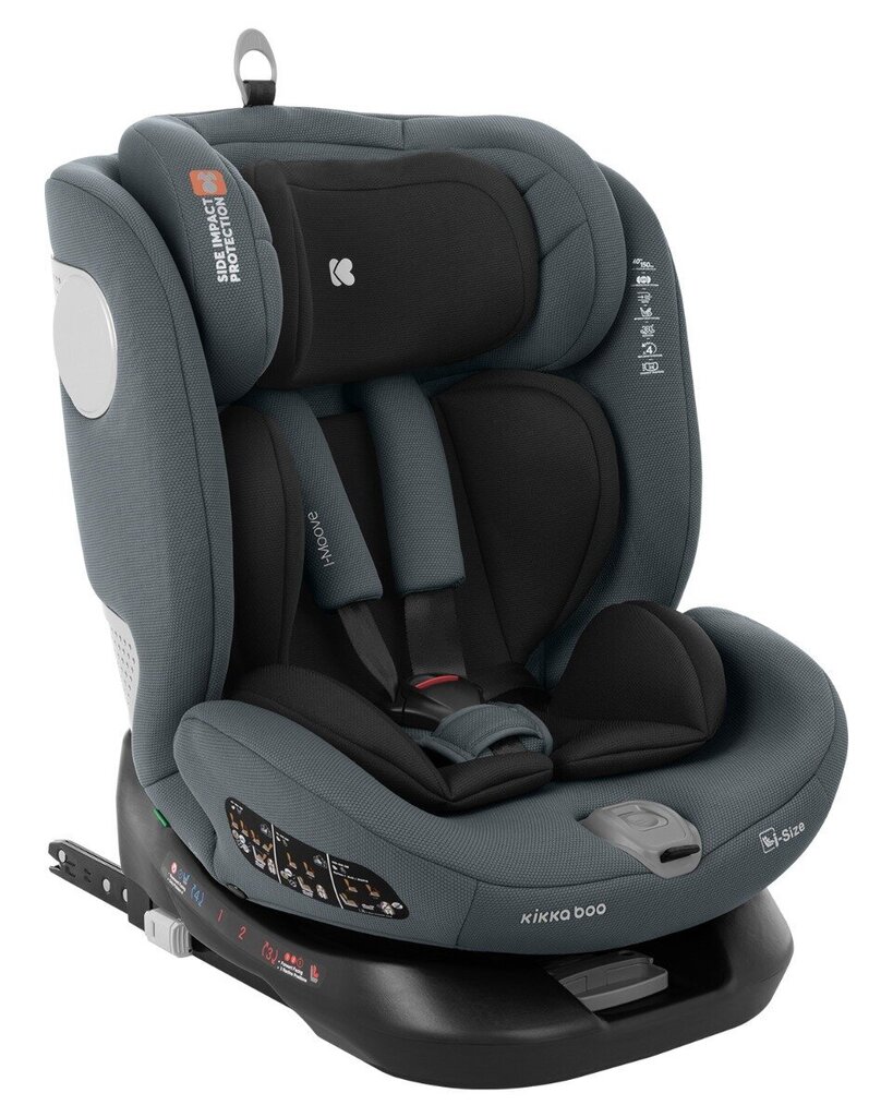 Autokrēsliņš KikkaBoo Moove I-Size, 0-36 kg, Dark Grey cena un informācija | Autokrēsliņi | 220.lv