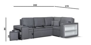 Prece ar bojājumu. Mīksts stūra dīvāns ar pufiem Bellezza Milo3, gaiši zils cena un informācija | Preces ar bojājumiem | 220.lv