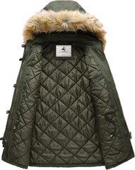 Женская теплая ветрозащитная куртка-парка Uoiuxc, зеленая цена и информация | Женские куртки | 220.lv