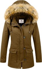 Женская теплая ветрозащитная куртка-парка Uoiuxc, коричневая цена и информация | Женские куртки | 220.lv