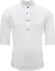 Летняя мужская рубашка Elegancity, короткий рукав, хлопковая, белая цена и информация | Мужские рубашки | 220.lv