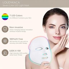 7 krāsu gaismas LED apgaismojoša sejas maska цена и информация | Приборы для ухода за лицом | 220.lv