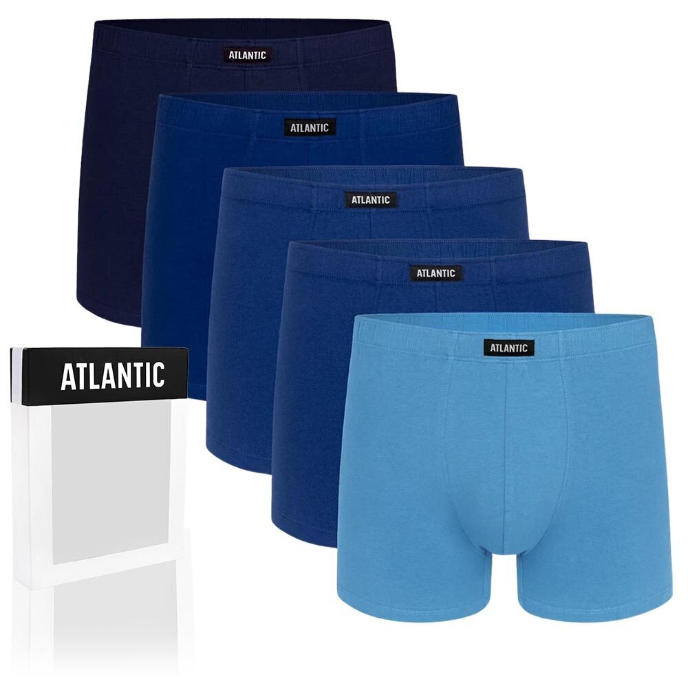 Bokseru šorti vīriešiem Atlantic Cotton, dažādu kŗāsu, 5 gab. цена и информация | Vīriešu apakšbikses | 220.lv