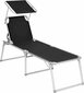 Sauļošanās krēsls ar baldahīnu Songmics, melns cena un informācija | Sauļošanās krēsli | 220.lv