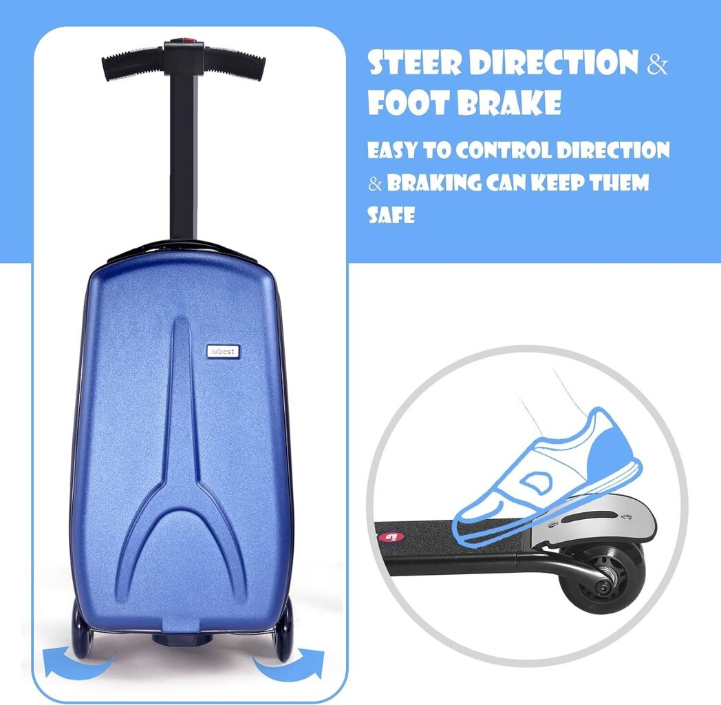 Koferis - skūteris Electric Scooter, zils cena un informācija | Koferi, ceļojumu somas | 220.lv