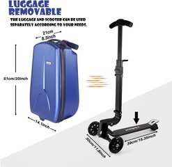 Чемодан - самокат Electric Scooter, синий цена и информация | Чемоданы, дорожные сумки | 220.lv