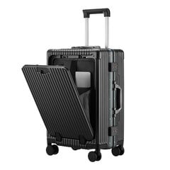 Многофункциональный чемодан с портами для зарядки, черный цена и информация | Чемоданы, дорожные сумки | 220.lv