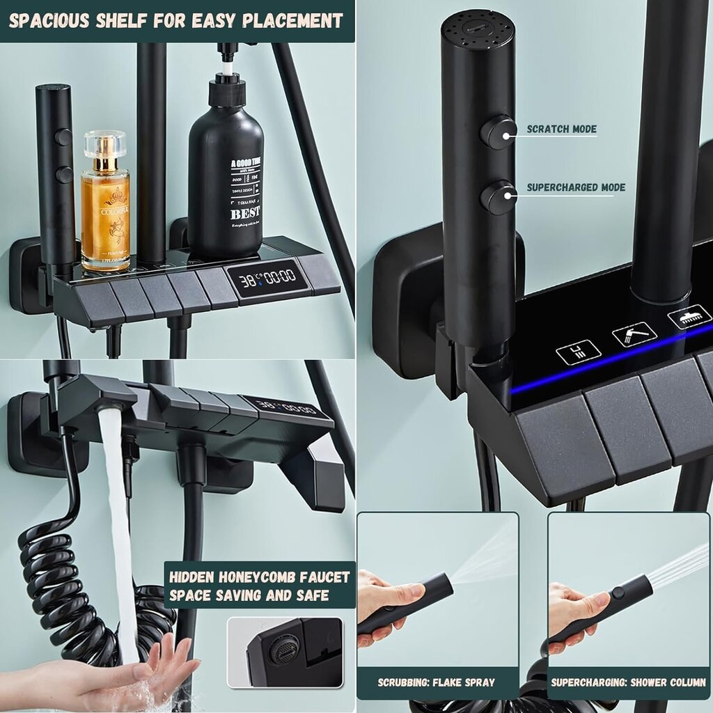 Dušas sistēma ar LED displeju cena un informācija | Dušas komplekti un paneļi | 220.lv