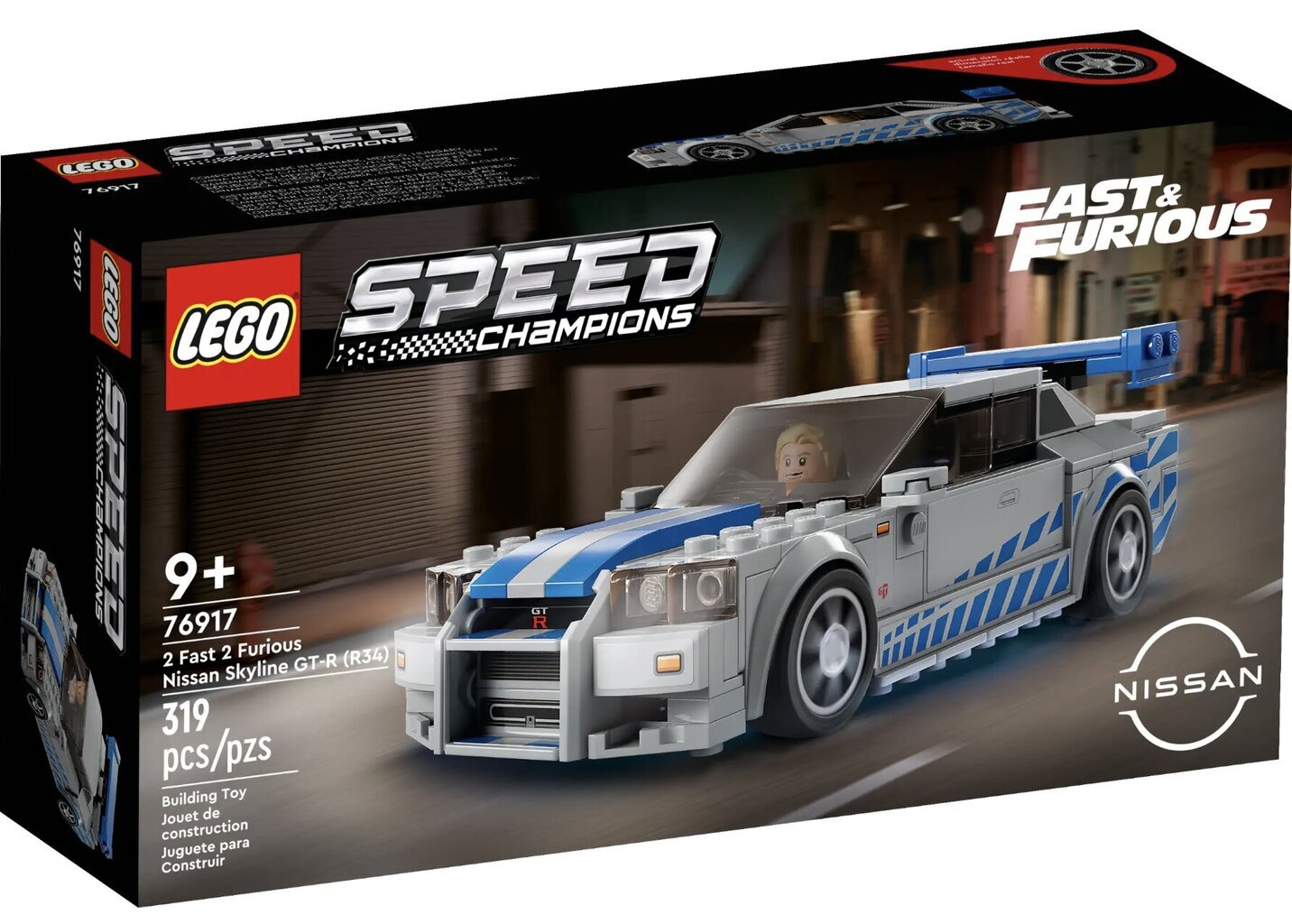 76917 LEGO® Speed ​​​​Champions The Fast and Furious 2 Nissan Skyline GT-R R34 cena un informācija | Konstruktori | 220.lv