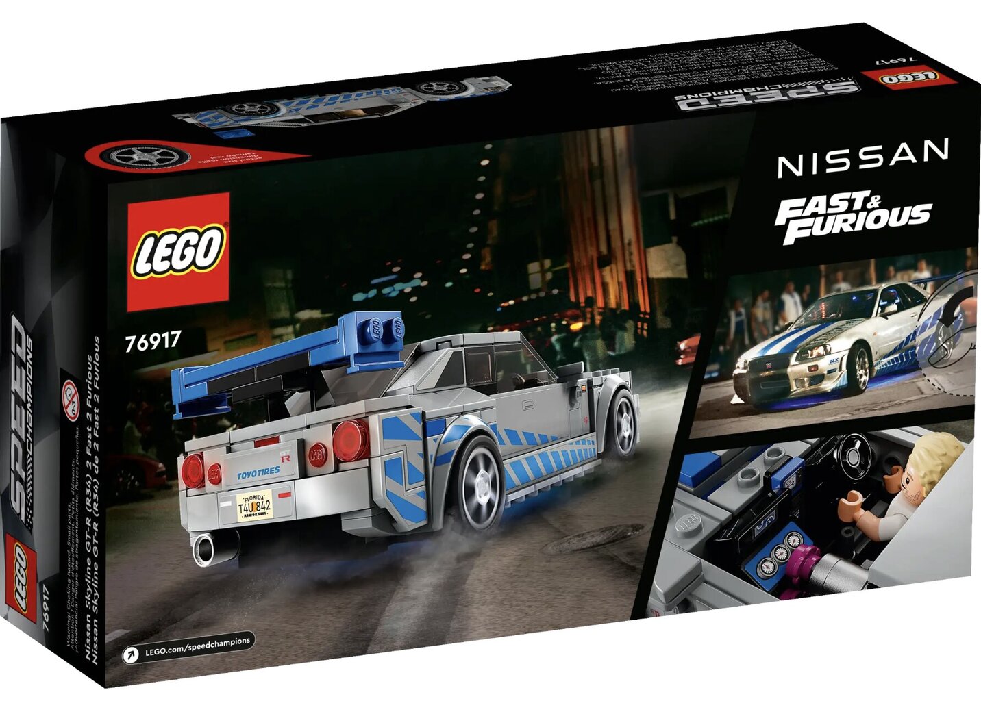 76917 LEGO® Speed ​​​​Champions The Fast and Furious 2 Nissan Skyline GT-R R34 cena un informācija | Konstruktori | 220.lv