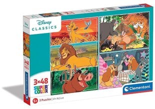 Puzle Clementoni Supercolor Disney dzīvnieki 25285, 3x48 d. цена и информация | Пазлы | 220.lv