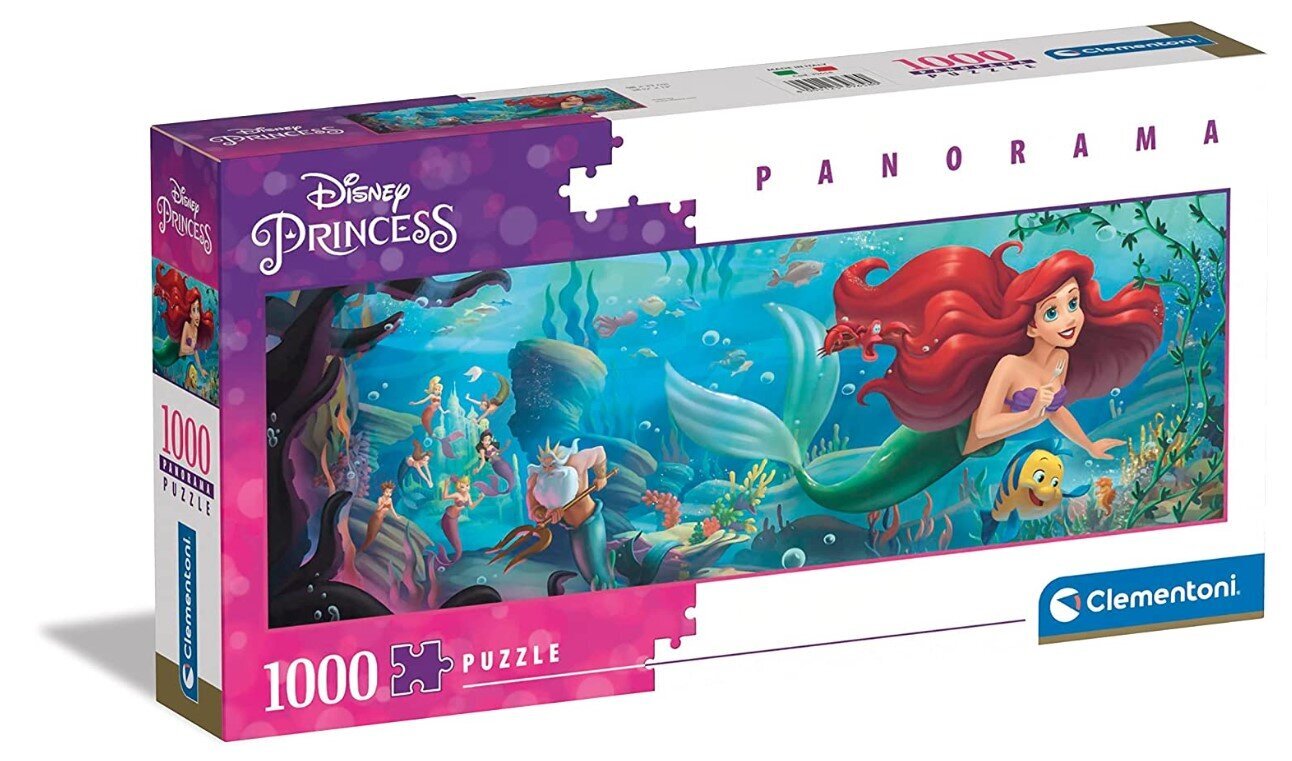 Puzle Clementoni Panorama Disney Little Mermaid 39658, 1000 d. cena un informācija | Puzles, 3D puzles | 220.lv