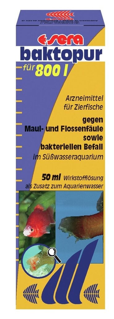 Līdzeklis pret žaunu un spuru infekciju Sera Baktopur, 50 ml cena un informācija | Akvāriji un aprīkojums | 220.lv