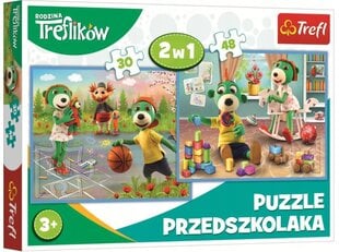 Puzle Trefl 2in1 Treflik ģimene 90987, 78 d. cena un informācija | Puzles, 3D puzles | 220.lv