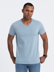 классическая базовая мужская футболка из хлопка - темно-синяя v2 om-tsbs-0146 124273-7 цена и информация | Мужские футболки | 220.lv