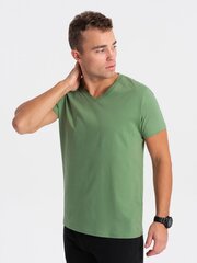 классическая базовая мужская футболка из хлопка - оливковая v4 om-tsbs-0146 124275-7 цена и информация | Мужские футболки | 220.lv
