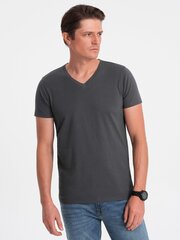 классическая базовая мужская футболка из хлопка - серая v3 om-tsbs-0146 124274-7 цена и информация | Мужские футболки | 220.lv