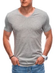 мужская однотонная футболка с v-образным вырезом em-tsbs-0101 - серый меланж v4 124259-7 цена и информация | Мужские футболки | 220.lv