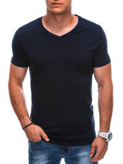 мужская однотонная футболка с v-образным вырезом em-tsbs-0101 - темно-синяя v3 124258-7 цена и информация | Мужские футболки | 220.lv