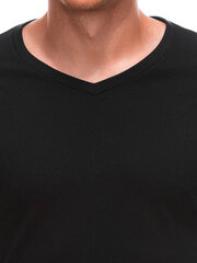 мужская однотонная футболка с v-образным вырезом em-tsbs-0101 - черная v1 124256-7 цена и информация | Мужские футболки | 220.lv