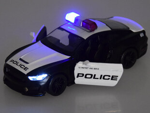 Металлический полицейский Ford Shelby GT350 со звуковыми и световыми эффектами цена и информация | Игрушки для мальчиков | 220.lv
