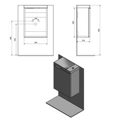 Шкафчик под умывальник Latus X, бежевый цена и информация | Шкафчики для ванной | 220.lv