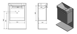 Шкафчик под умывальник Latus VIII, белый цена и информация | Шкафчики для ванной | 220.lv
