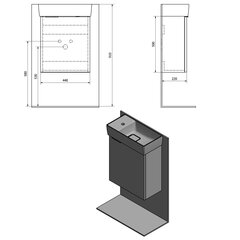 Шкафчик под умывальник Latus IX, коричневый цена и информация | Шкафчики для ванной | 220.lv