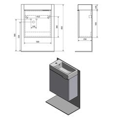 Шкафчик под умывальник Latus IV, серый цена и информация | Шкафчики для ванной | 220.lv