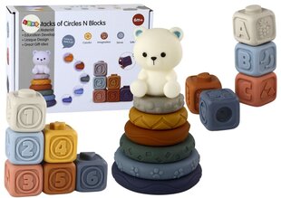 Набор мягких блоков Мишка с пирамидкой цена и информация | Игрушки для малышей | 220.lv