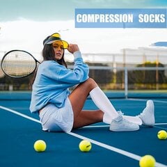 Kompresijas zeķes unisex, baltas цена и информация | Женские носки | 220.lv