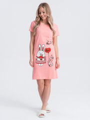женская пижамная ночная рубашка ulr255 - розовая цена и информация | Женские пижамы, ночнушки | 220.lv