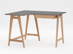 Stūra galds Luka, 115x85 cm, tumši pelēks цена и информация | Компьютерные, письменные столы | 220.lv